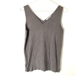 MM Lafleur V Neck Knit Vest Sleeveless Layering Sweater Grey